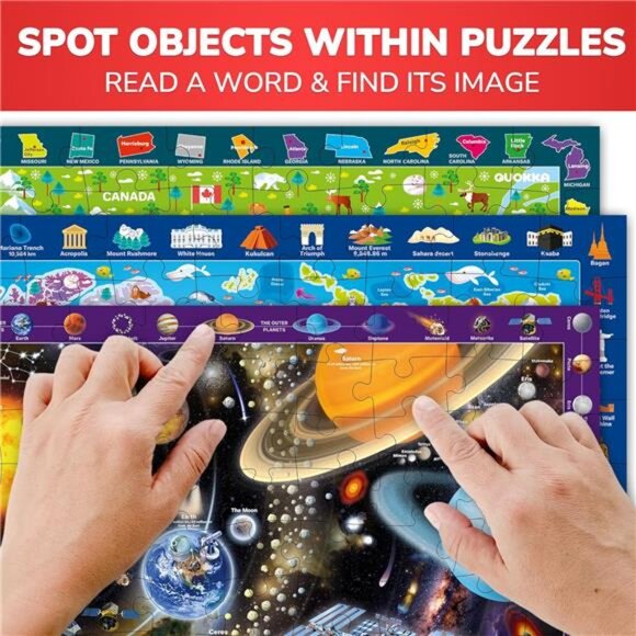 100 Piece Puzzles for Kids Ages 4-6 – 3 Pack Floor Puzzles for Kids 8-10 Years - Picture 4 of 7